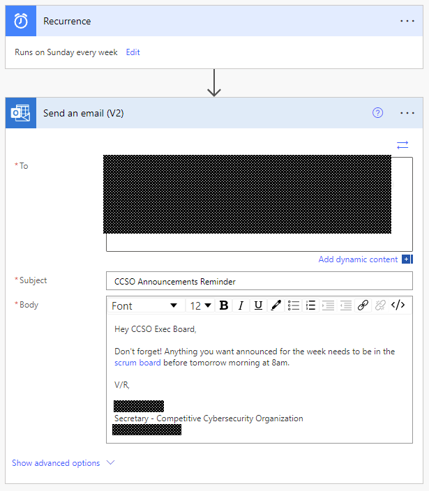 Reminder Workflow Reminder Flow